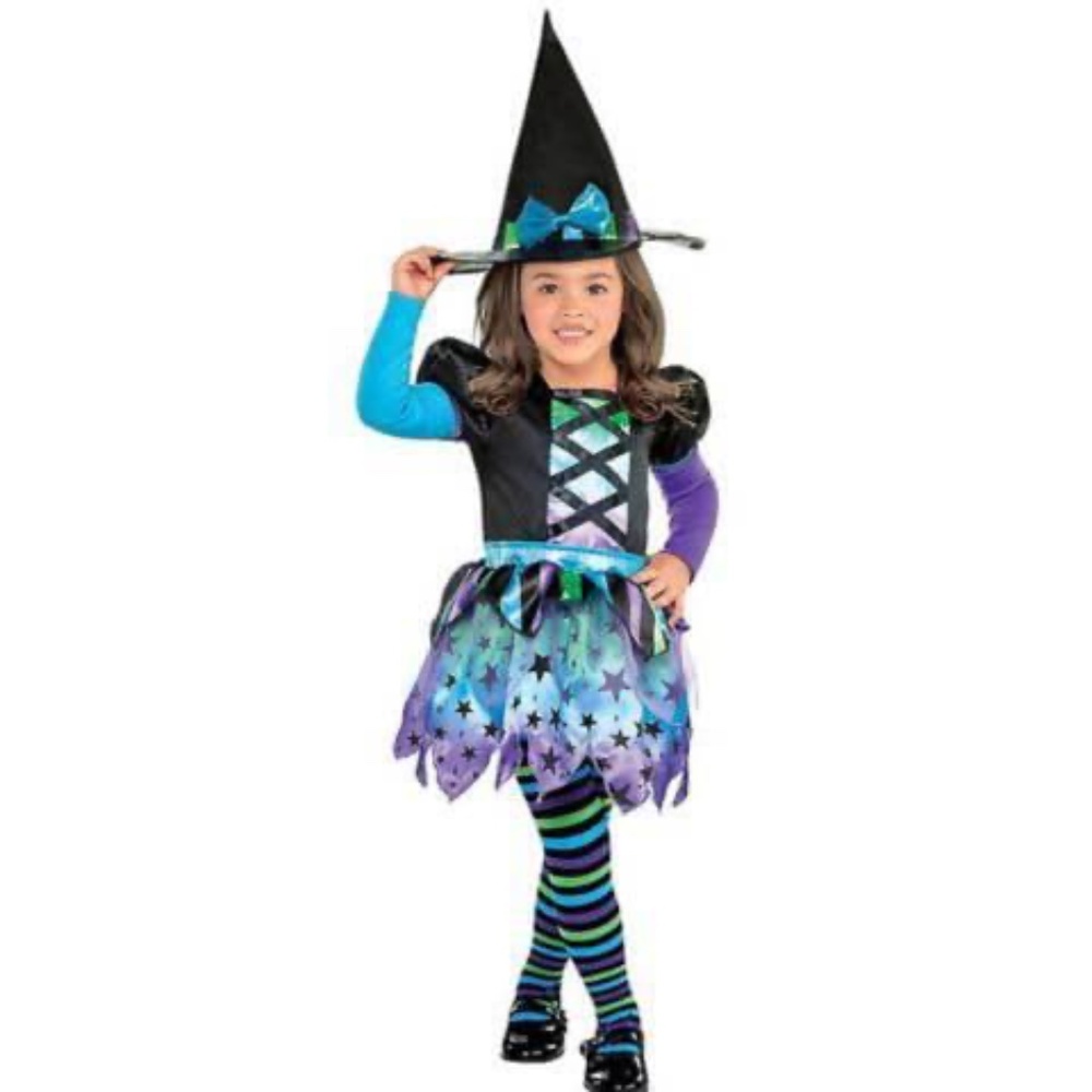 BRAND NEW girl youth witch halloween dress costume size 2T & L 12 - 14